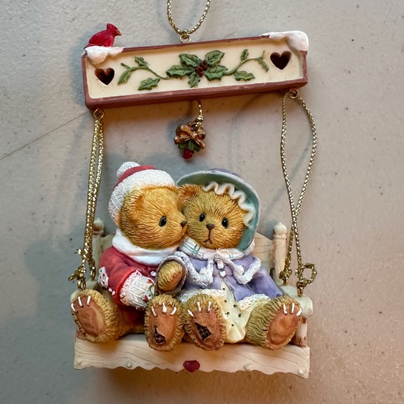 Cherished Teddies 1999 Swinging Bear Ornaments set of 2 - Picture 2 of 3